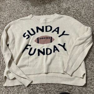moon & madison Cream 'Sunday Funday' Sweater